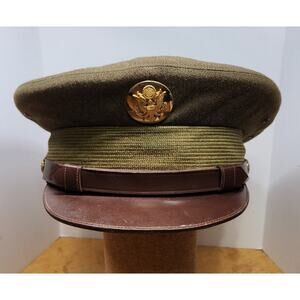 Vintage WW2 era US Army Wool Visor Cap 6 7/8 Very Good Condition 1948